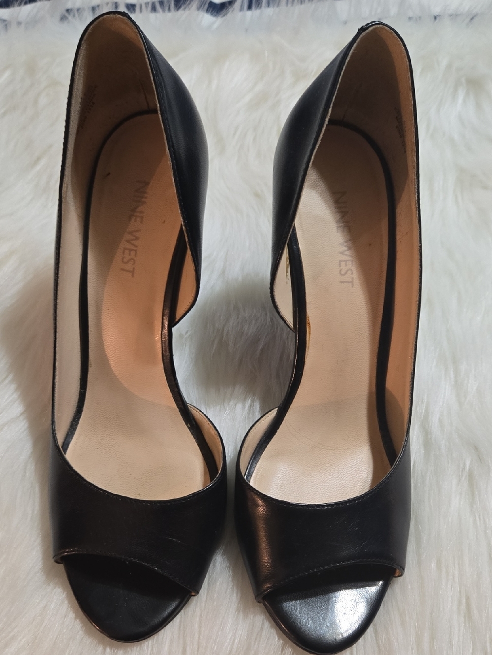 Nine West Black Leather Heels Size 6.5